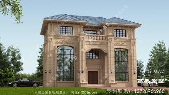 新别墅外观设计图纸，欧式石材奢华大气