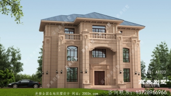 欧式风格三层石材别墅设计图及效果图