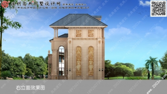 三层楼别墅效果图首层184平方米图纸编号T61210