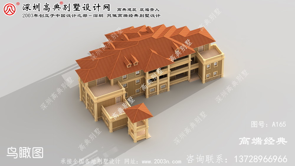 句容市乡村豪华三层别墅设计图，厨房单独