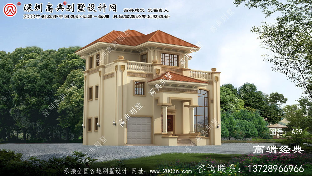 义县欧式别墅三层设计图纸