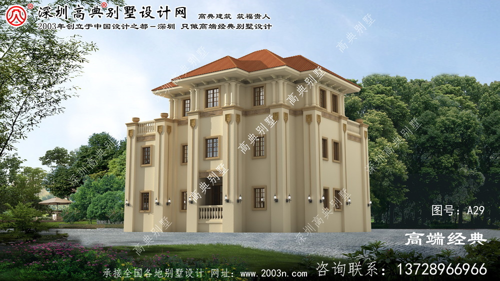 义县欧式别墅三层设计图纸