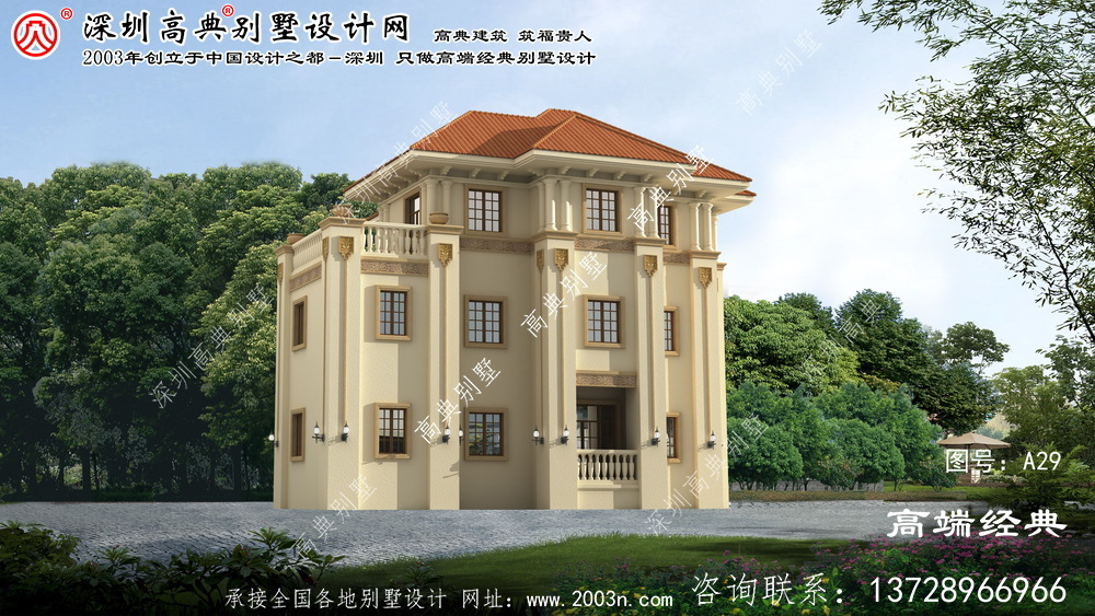 义县欧式别墅三层设计图纸