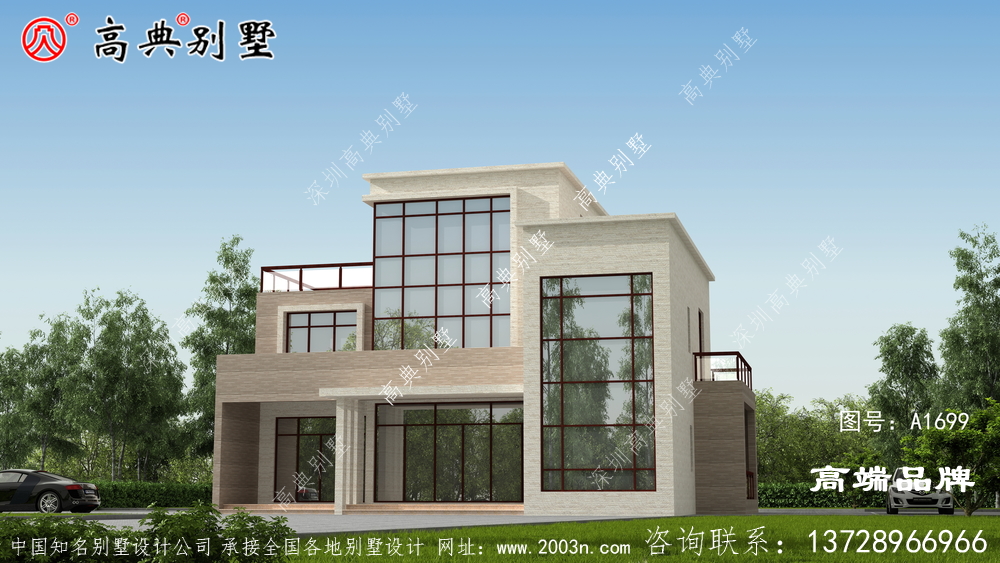 四面均可采光，立面色彩简约大气